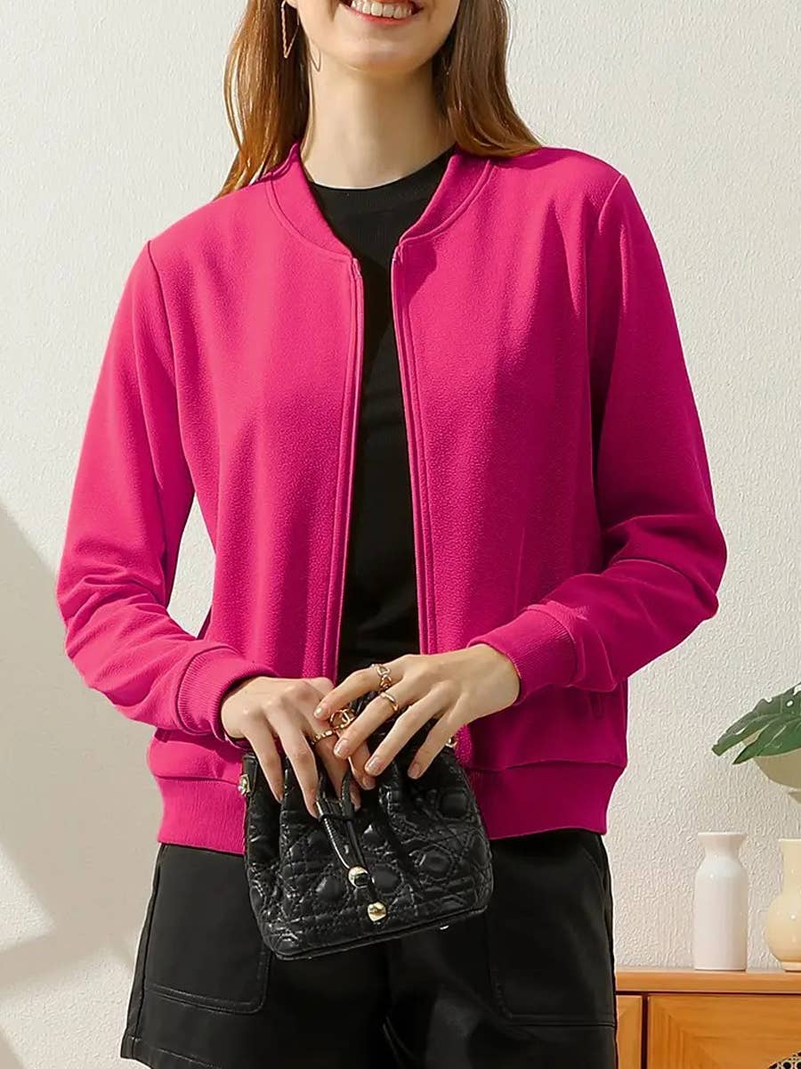 Checkered Lightweight Nylon Zip-Up Jacket