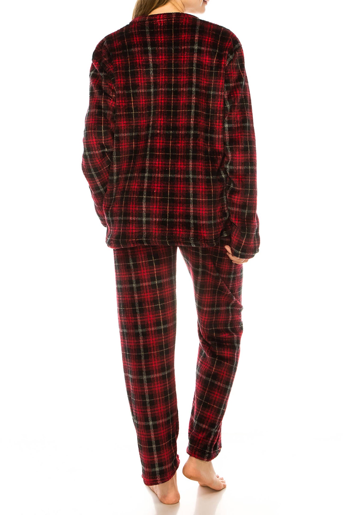 Clan Wallace Plaid Microfleece Lounge Pajama Set