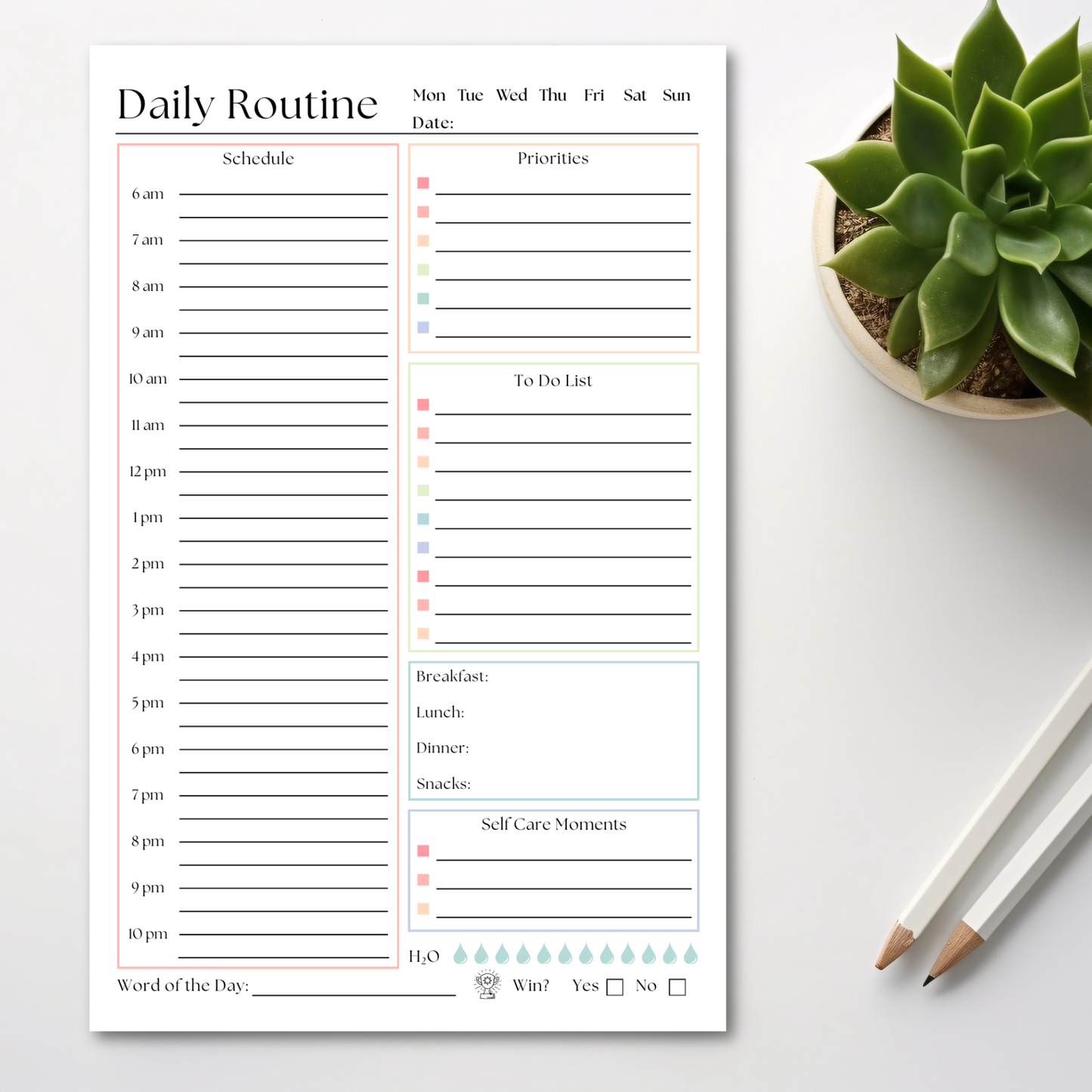 Daily Routine To-Do List Planner: 50 Page Tear-Off Notepad