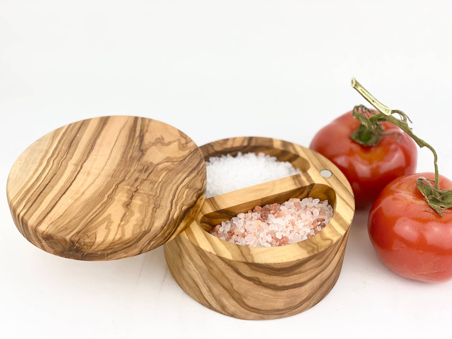 Olive Wood Double Salt Cellar: 4.75"