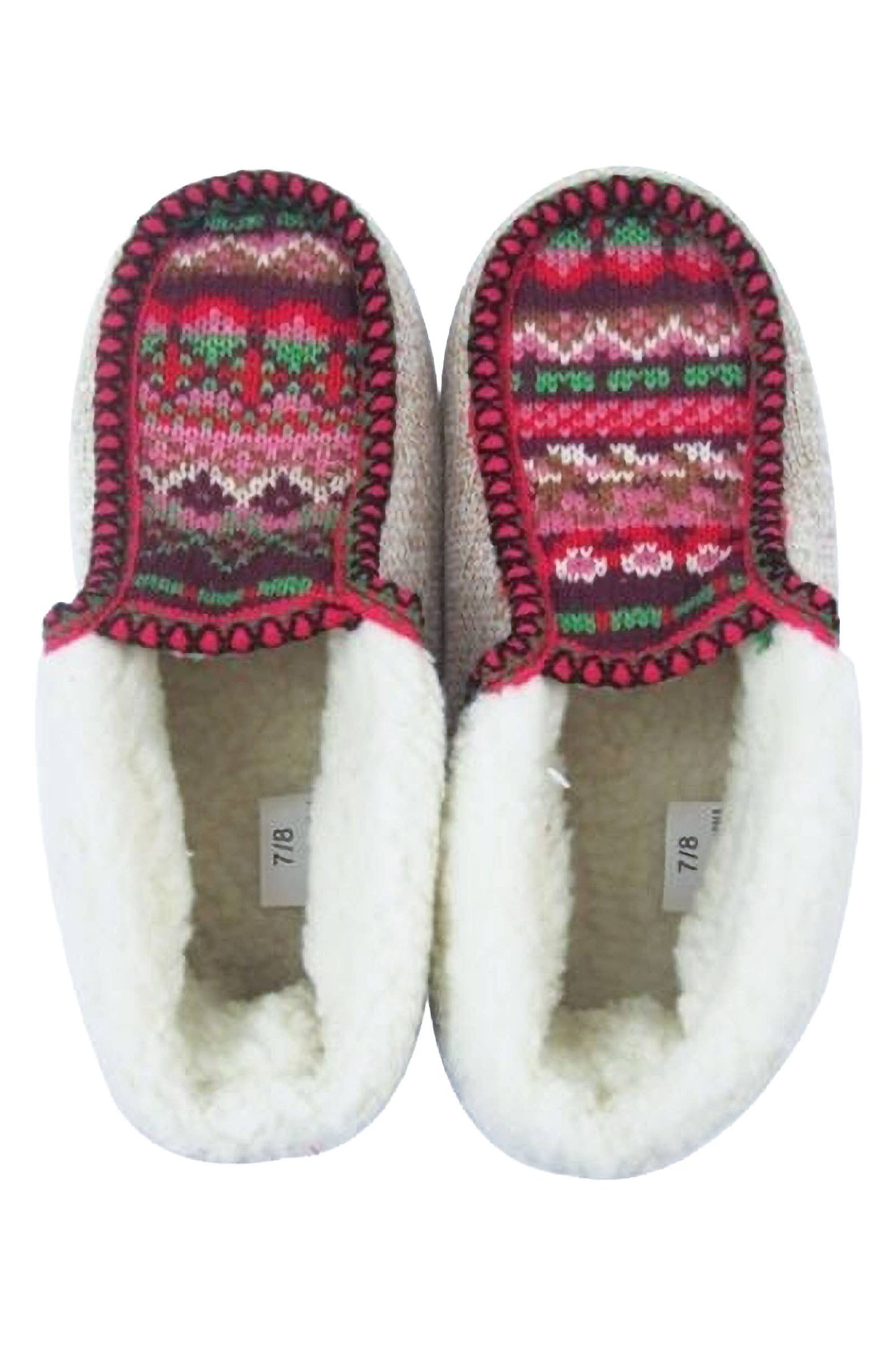 Aztec Tribal Shearling Lined Moccasin Slippers