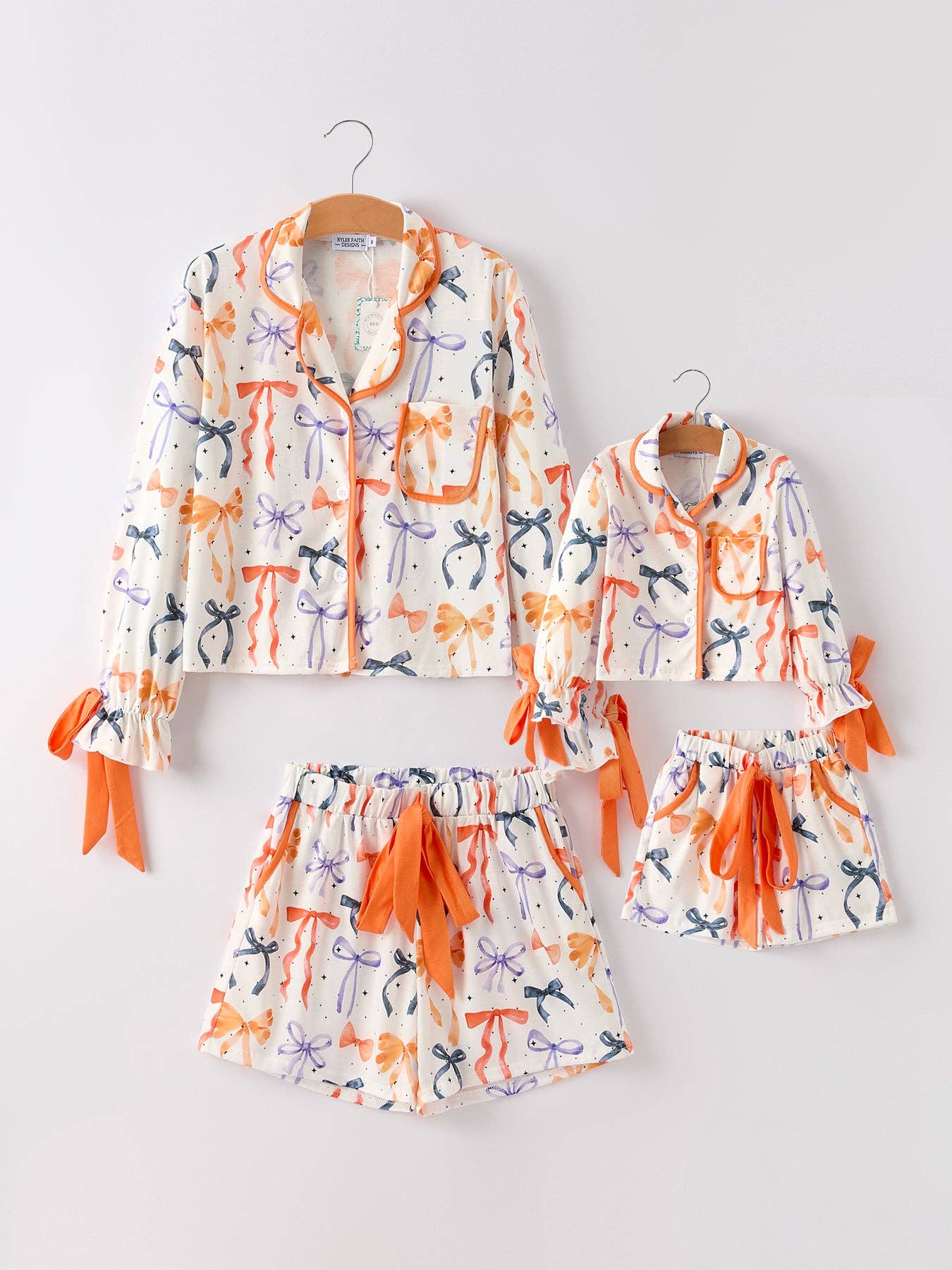 Mommy and Me Bow Print Pajama Set for Kids