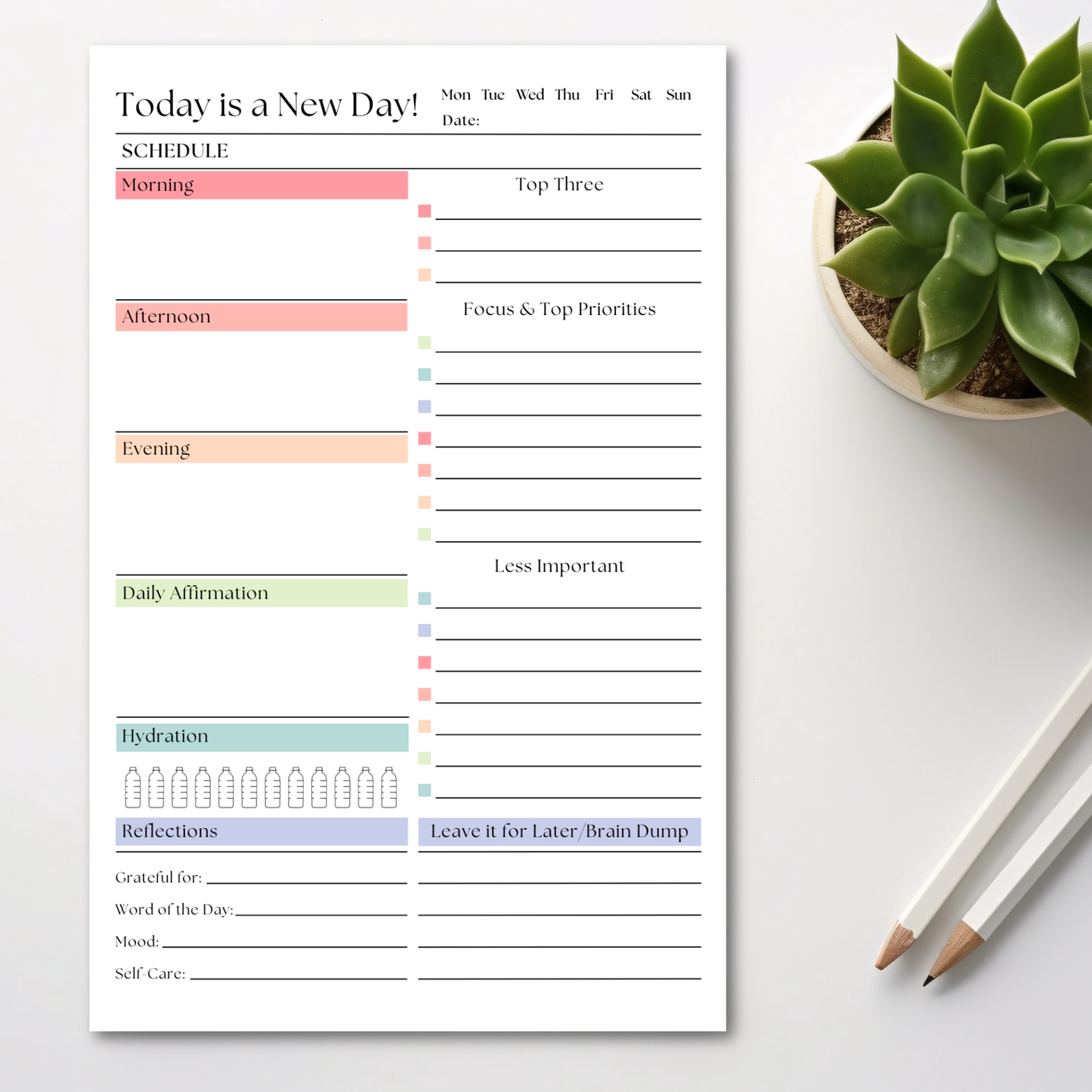 Today is a New Day Daily To-Do List and Schedule: 50 Page Tear-Off Notepad