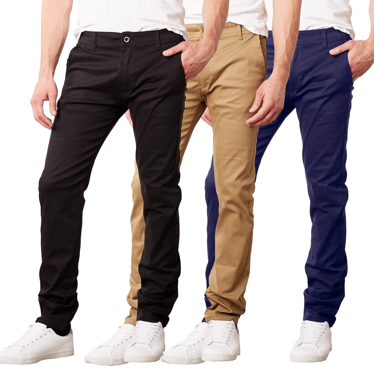 Men's Slim Fit Stretch Cotton Chino Pants – 31" Inseam