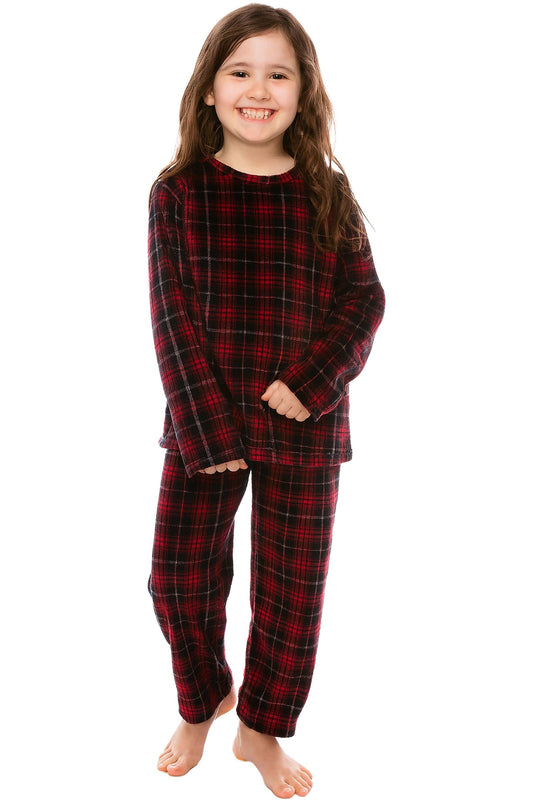 Kids Clan Wallace Plaid Microfleece Pajama Sets