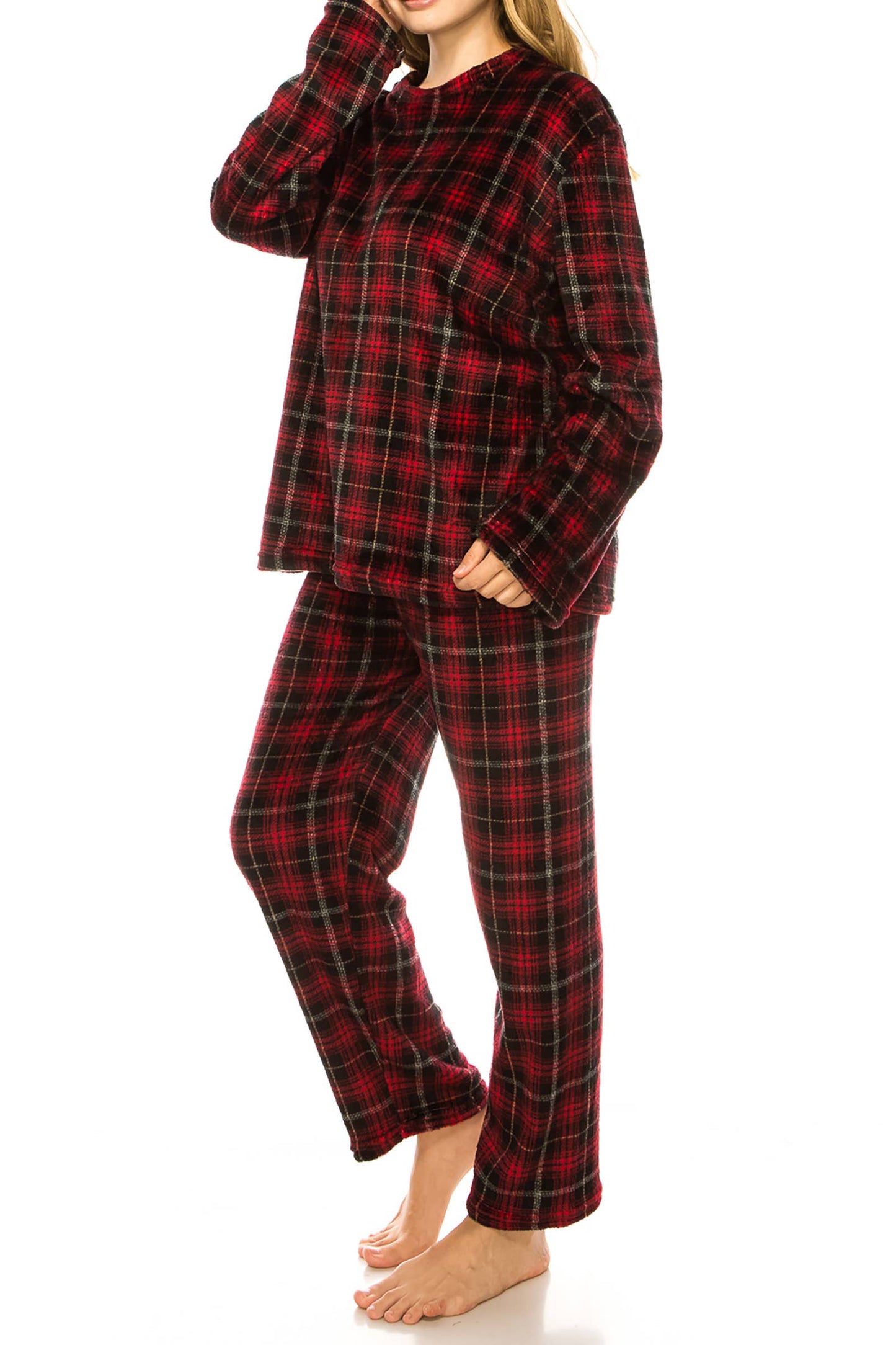 Clan Wallace Plaid Microfleece Lounge Pajama Set