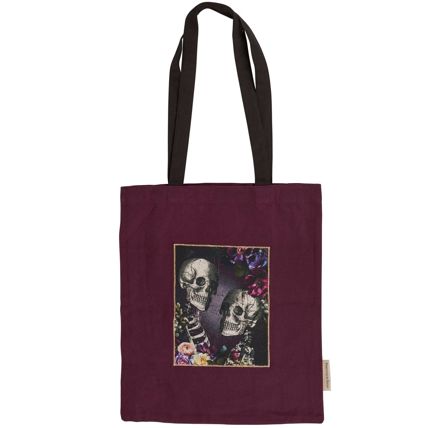 Skeleton Couple Plum Tote