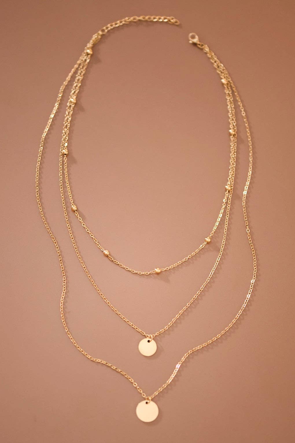 18K Gold Plated Triple Chain Necklace