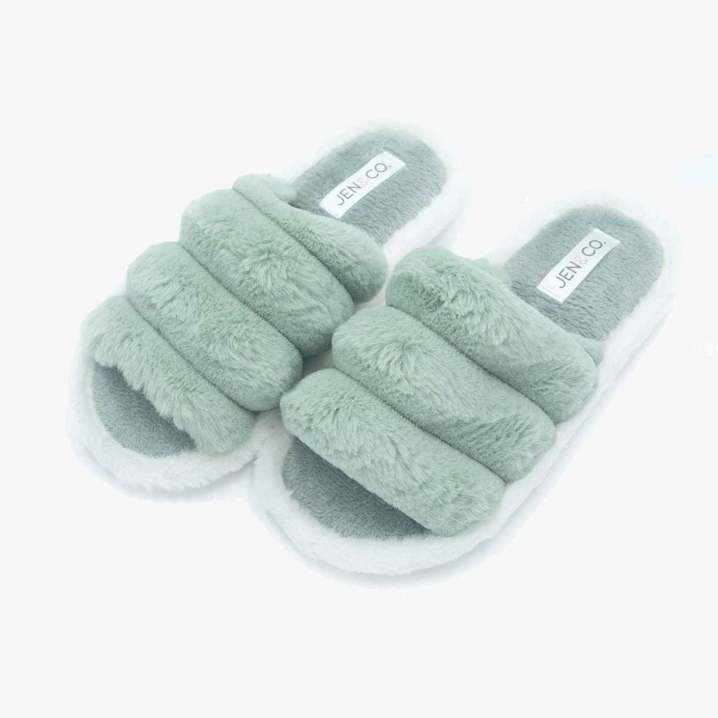 Two-Tone Fluffy Cloud Slippers