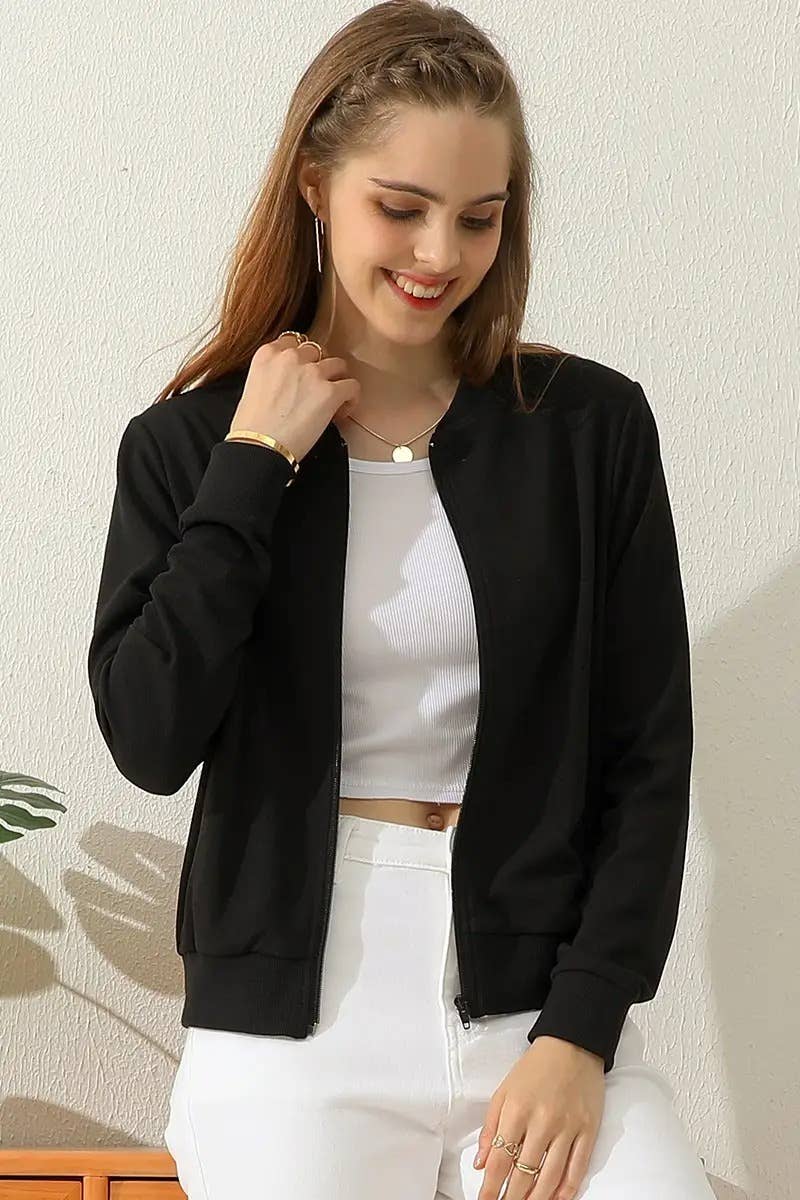 Checkered Lightweight Nylon Zip-Up Jacket