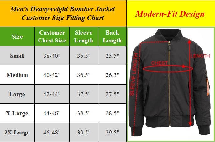 Men's Heavyweight MA-1 Flight Bomber Jacket