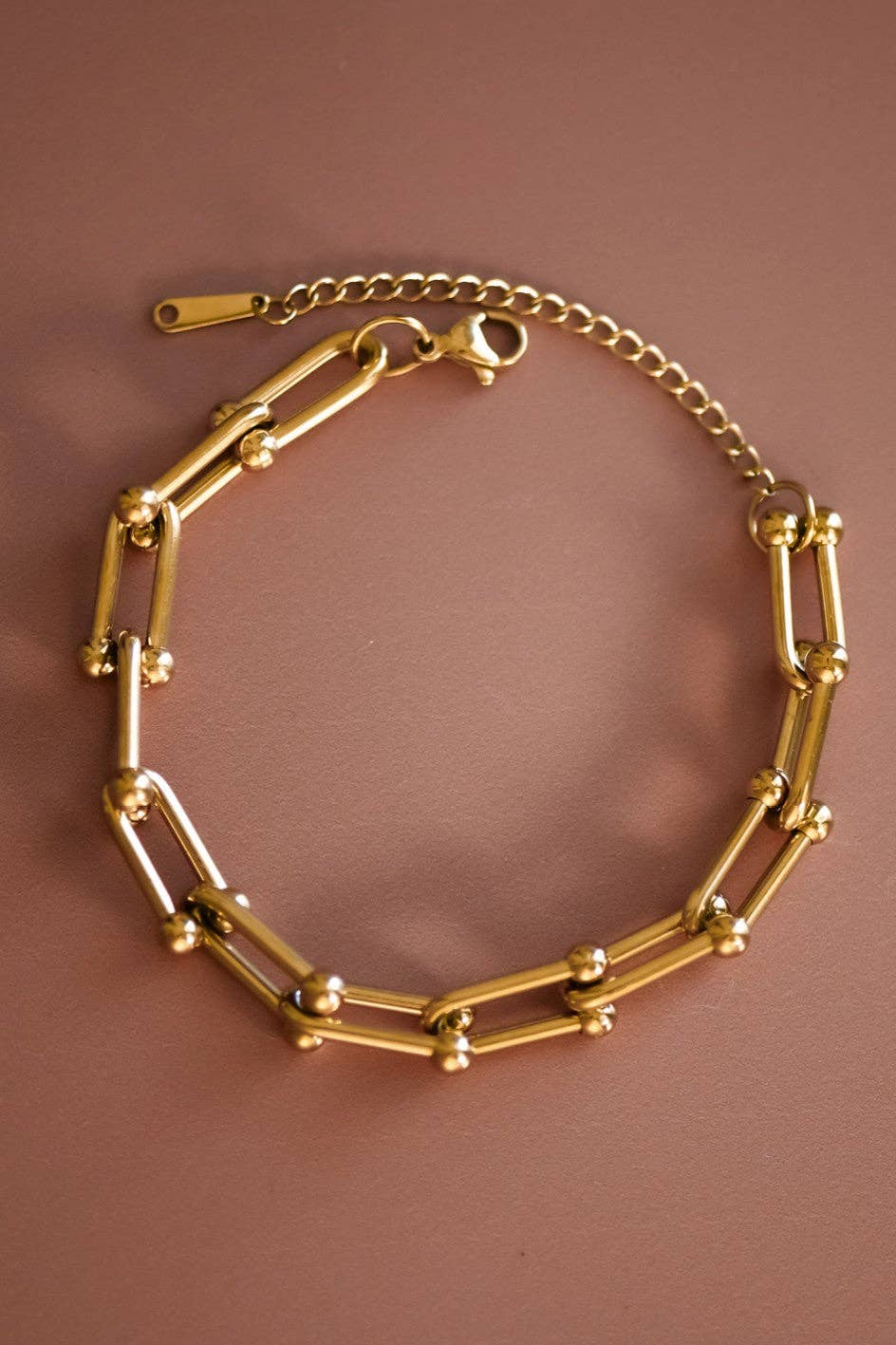 18K Gold Plated Ball and Chain Bracelet
