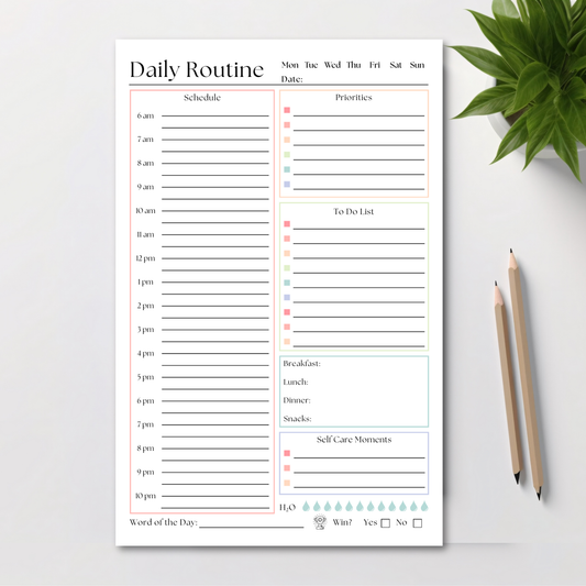 Daily Routine To-Do List Planner: 50 Page Tear-Off Notepad
