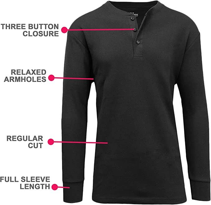 Men's Long Sleeve Thermal Henley Shirt