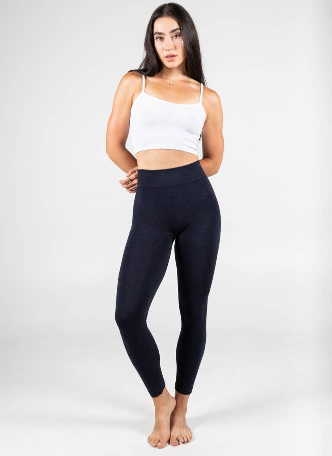 Black Bamboo Fleece Lined Leggings