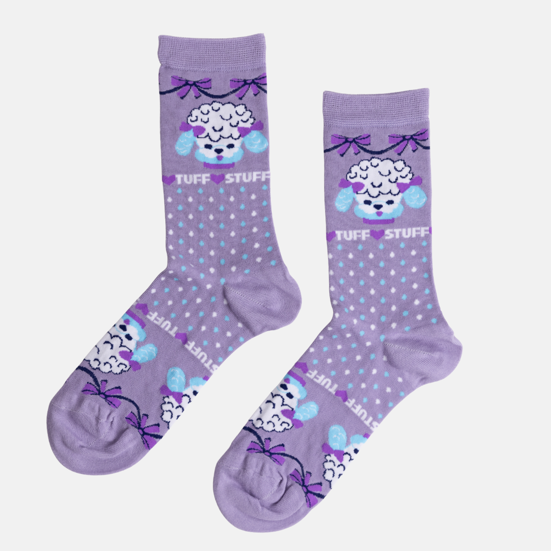 Crew Socks - Purple Poodle