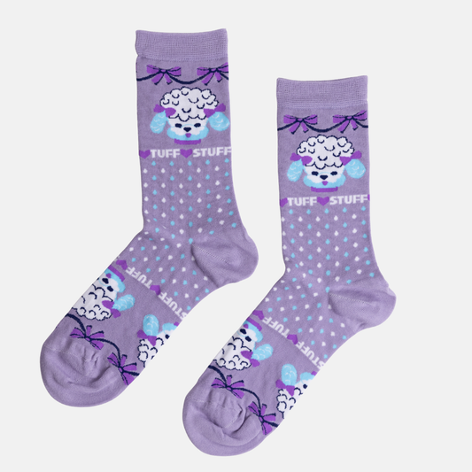 Crew Socks - Purple Poodle