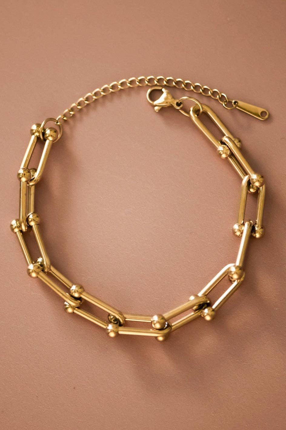 18K Gold Plated Ball and Chain Bracelet