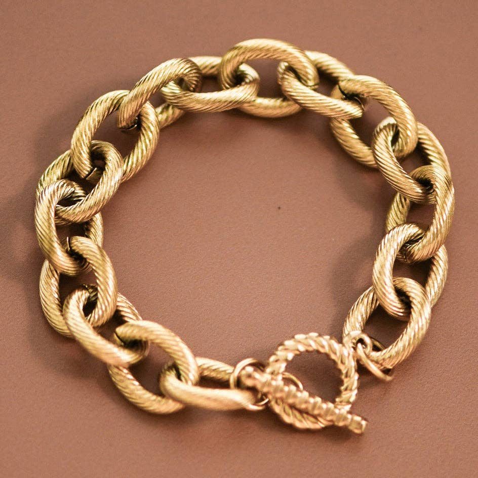 18K Gold Plated Chunky Link Chain Bracelet