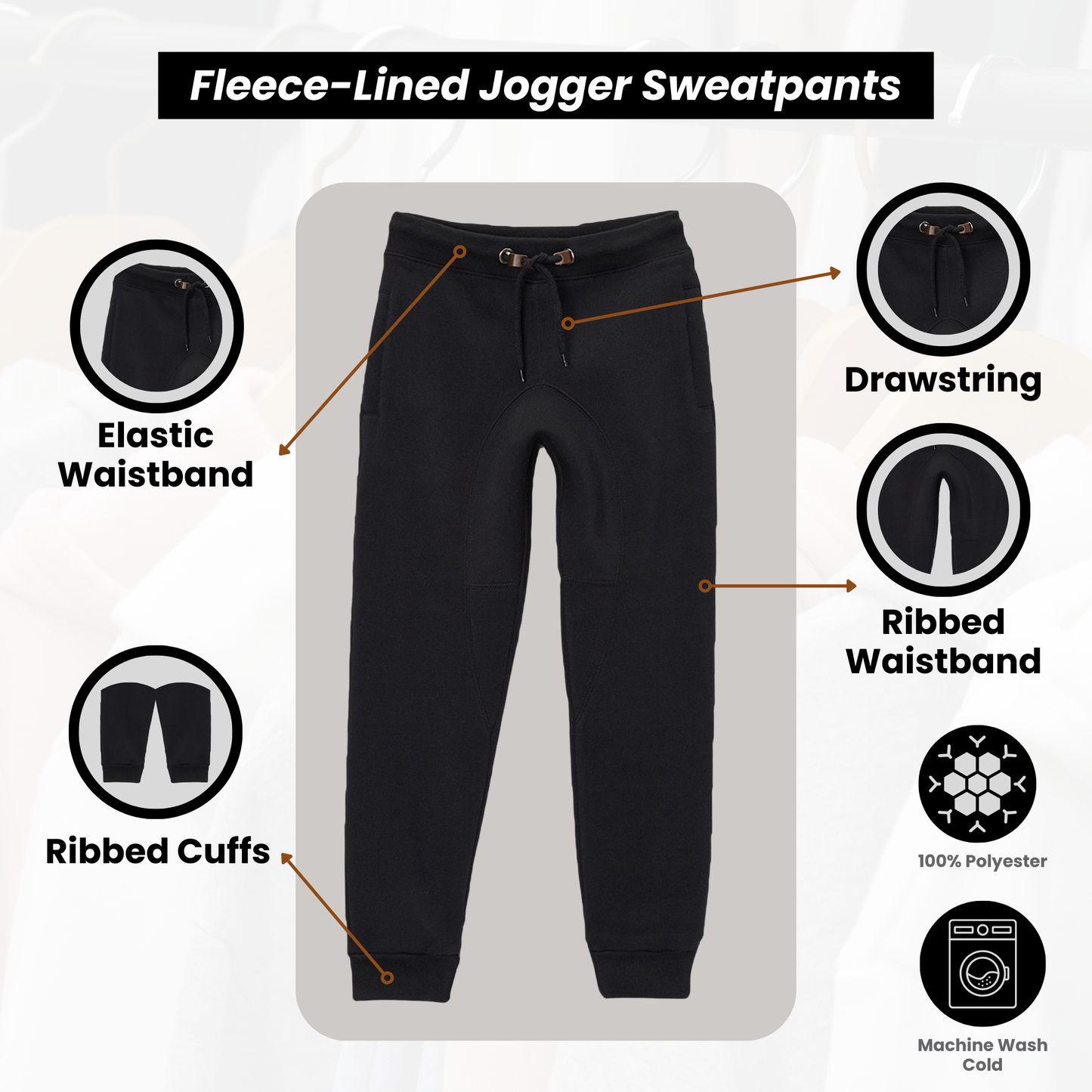 Kids Sweatpants- Basic Active Fleece Jogger Pants