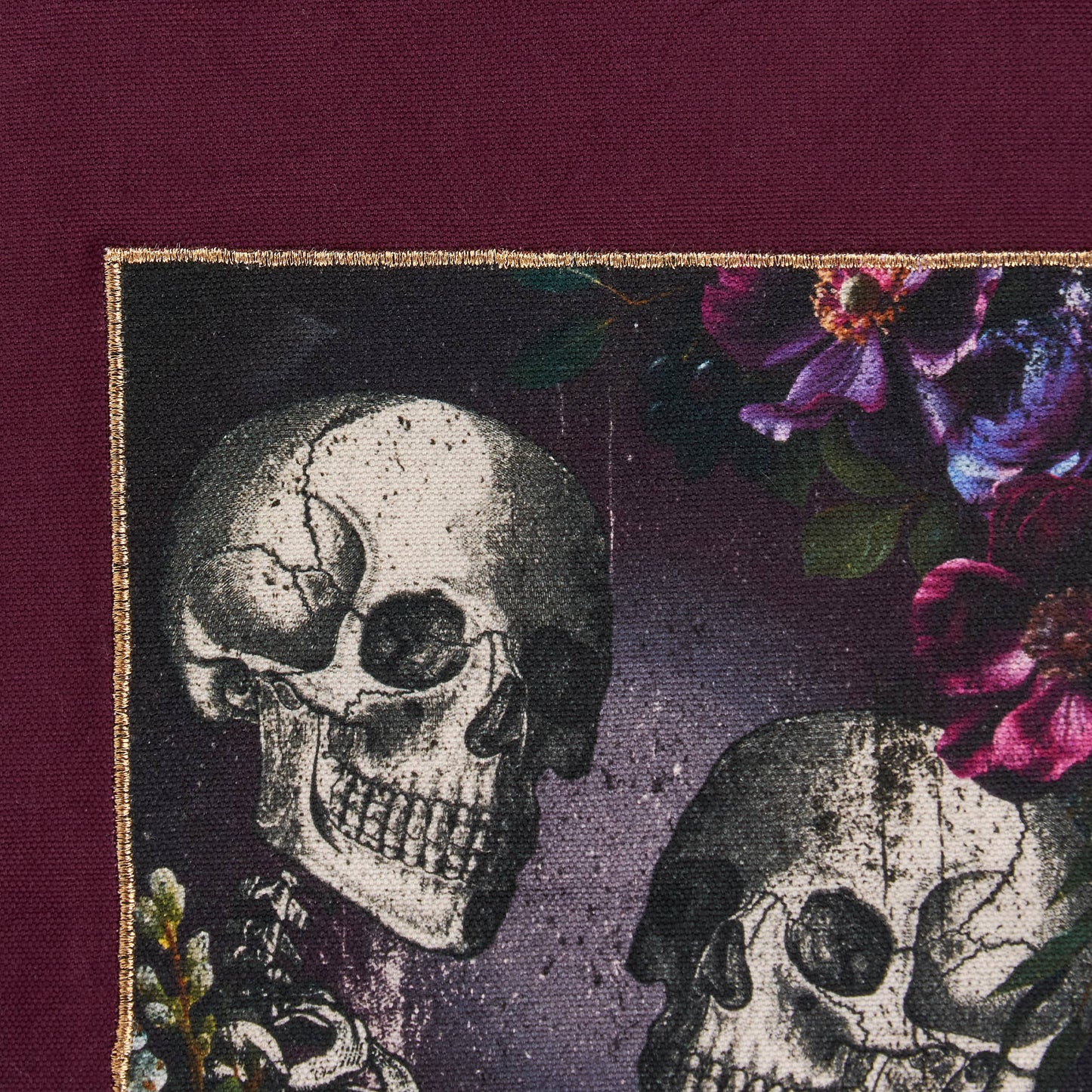 Skeleton Couple Plum Tote