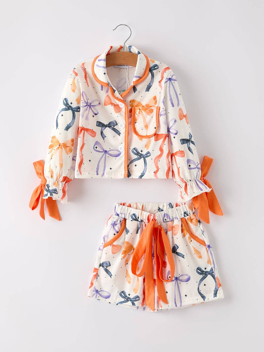Mommy and Me Bow Print Pajama Set for Kids