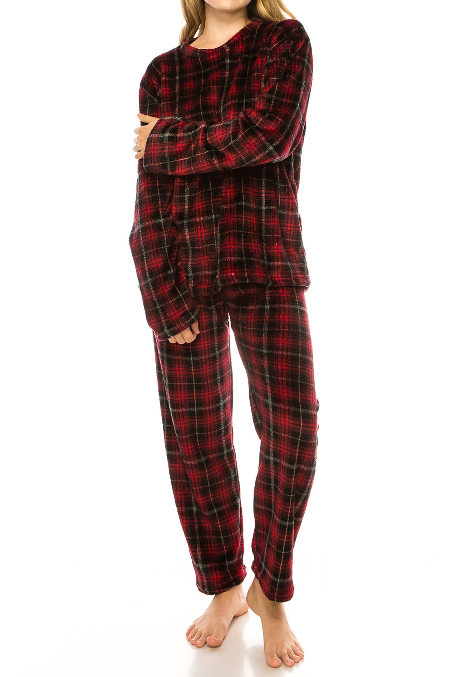 Clan Wallace Plaid Microfleece Lounge Pajama Set