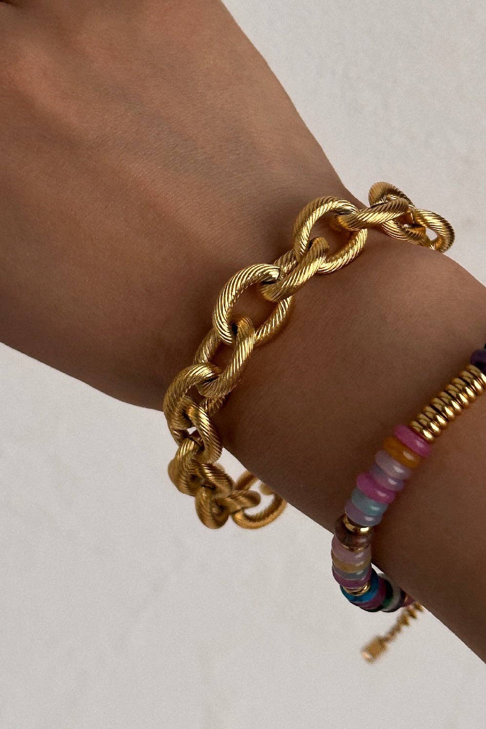 18K Gold Plated Chunky Link Chain Bracelet