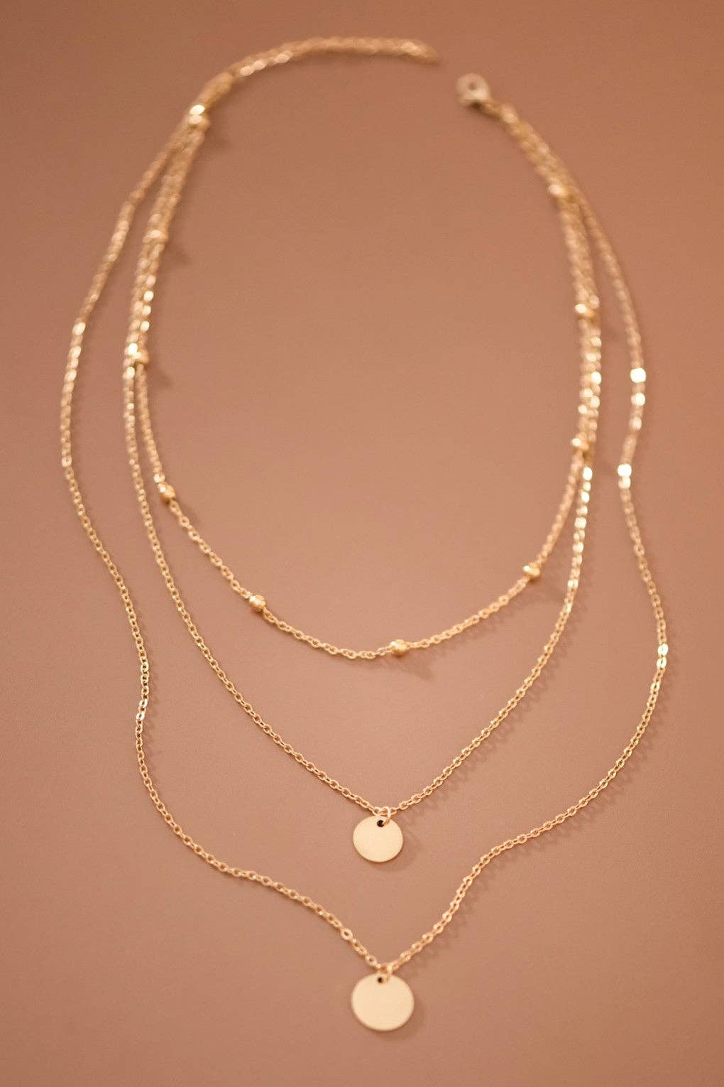 18K Gold Plated Triple Chain Necklace