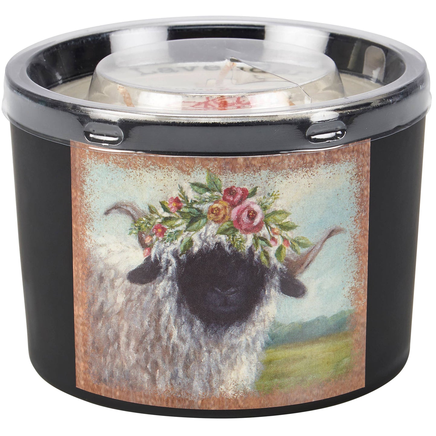Floral Crown Sheep Candle