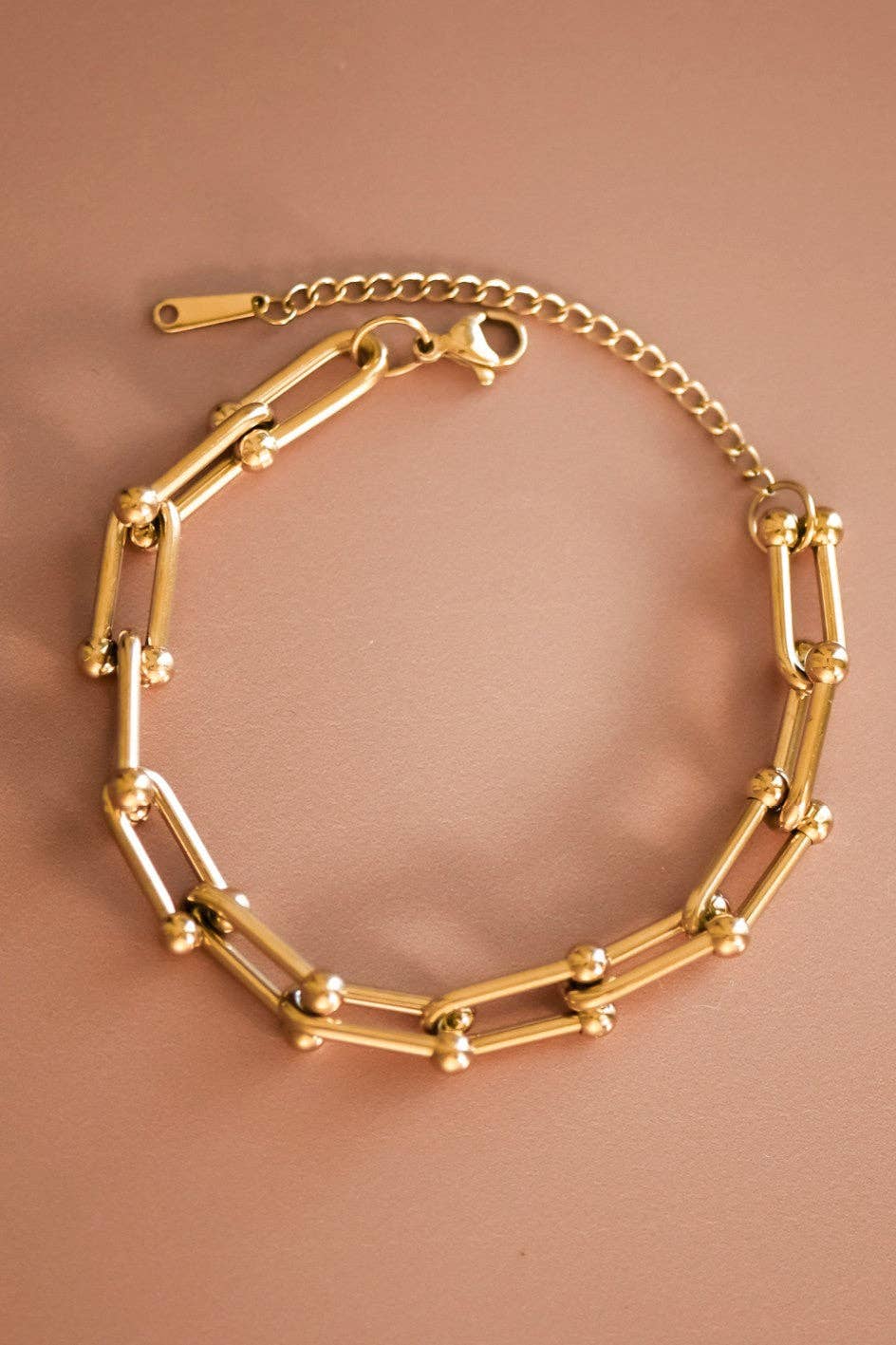 18K Gold Plated Ball and Chain Bracelet