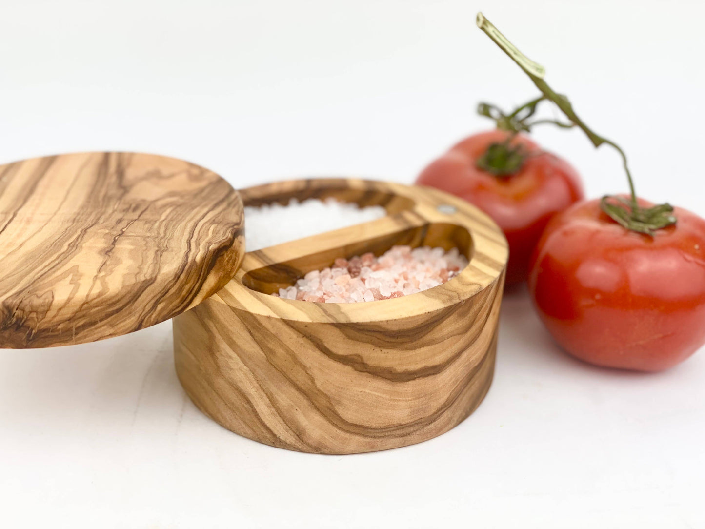 Olive Wood Double Salt Cellar: 4.75"