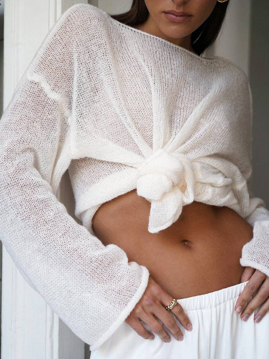 Solid Color Airy Knit Sweater