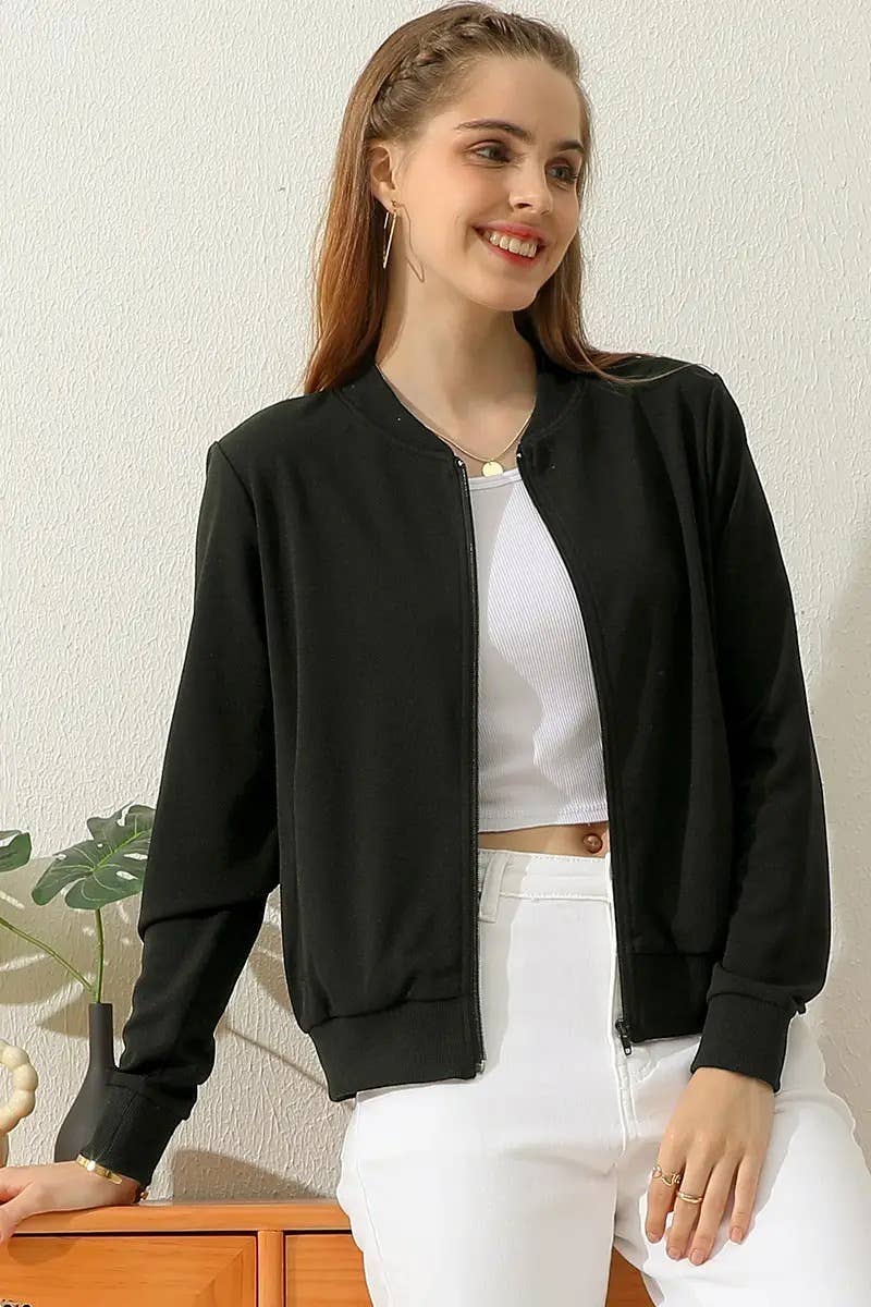 Checkered Lightweight Nylon Zip-Up Jacket
