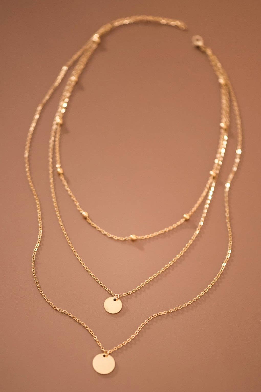 18K Gold Plated Triple Chain Necklace