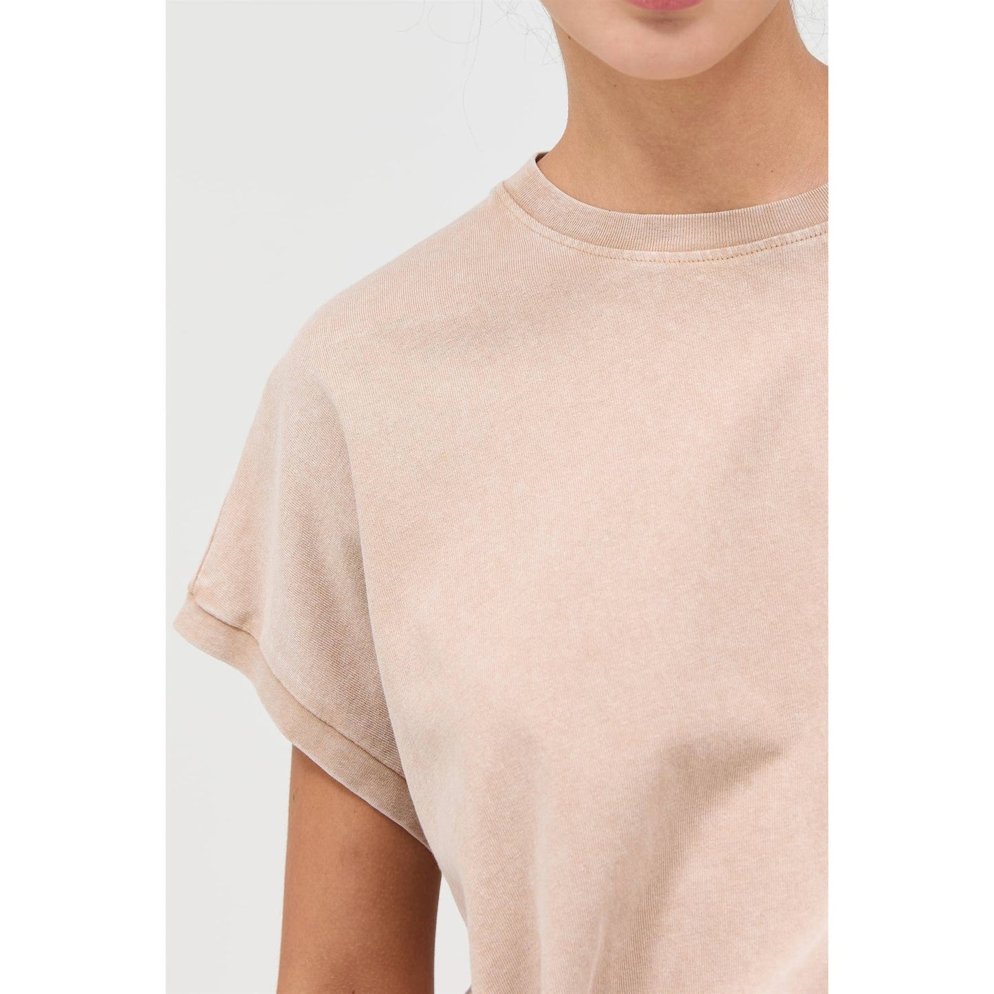 Capped Sleeve Mineral Wash T-Shirt