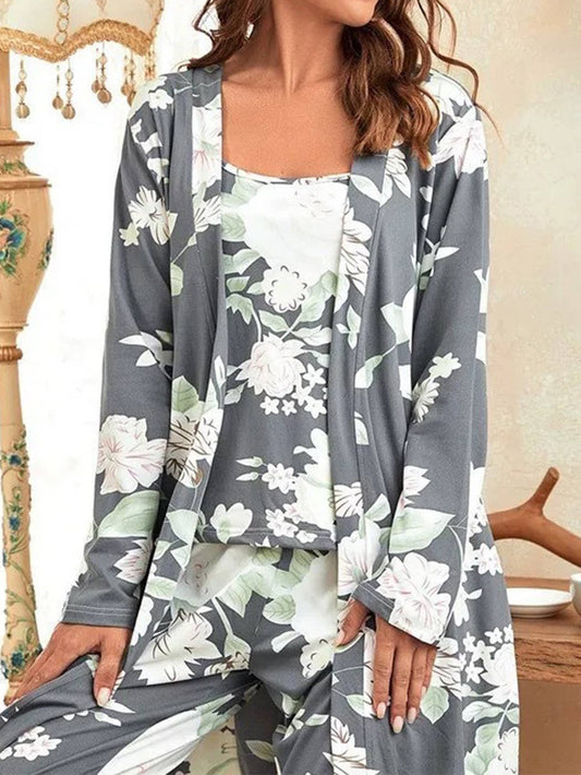 3 Piece Roses Pajama Set