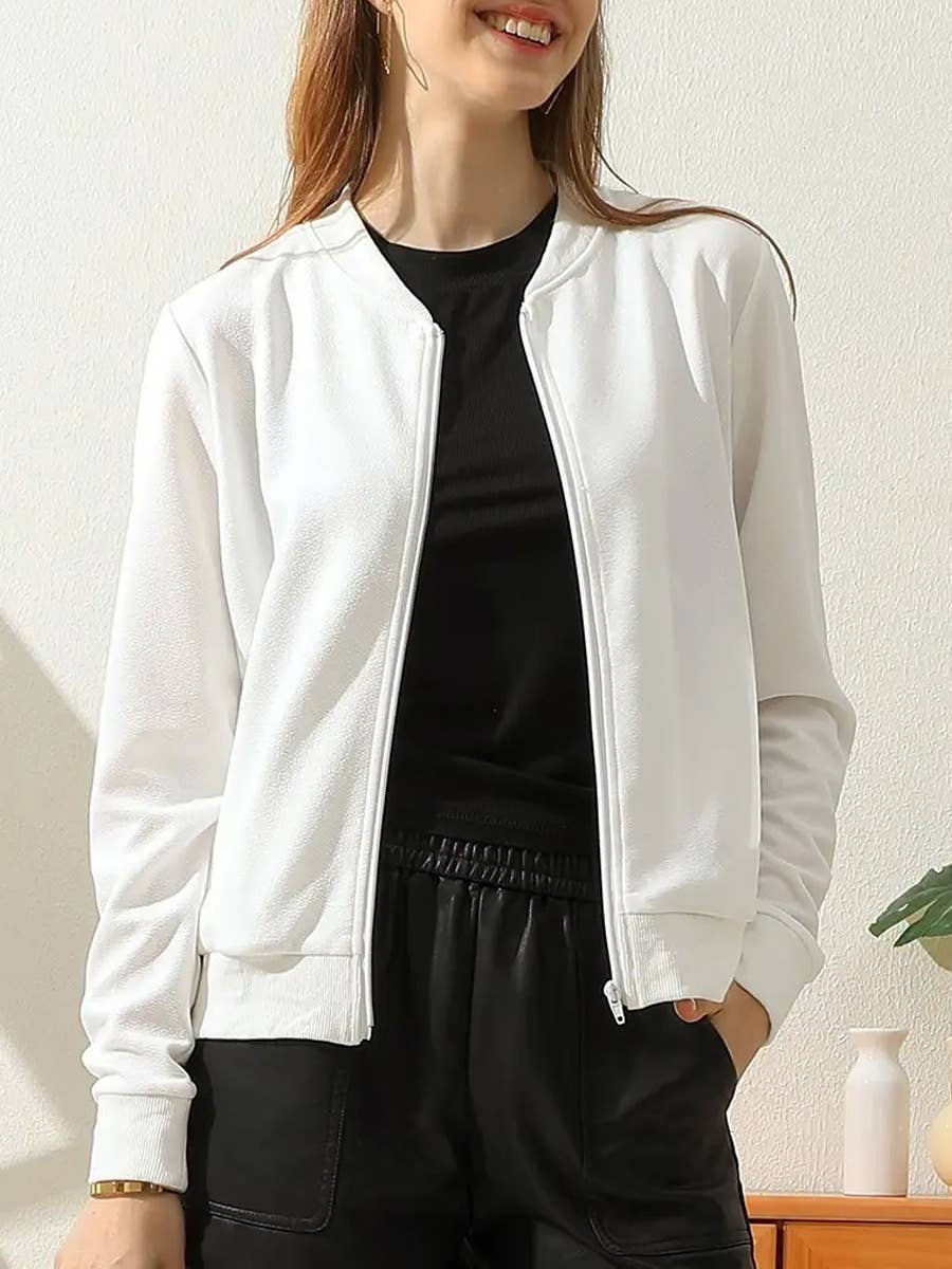 Checkered Lightweight Nylon Zip-Up Jacket