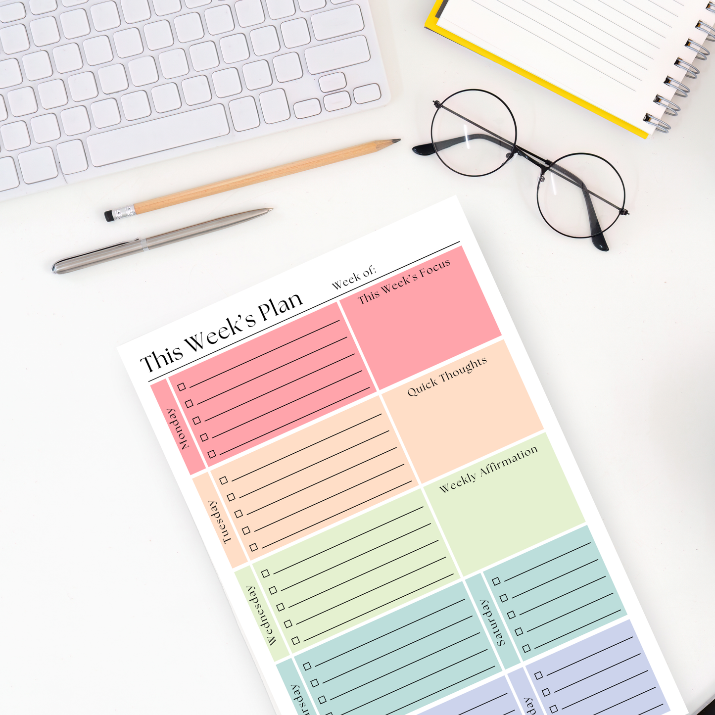 This Week's Plan To-Do List: 50-Page Tear-Off Notepad