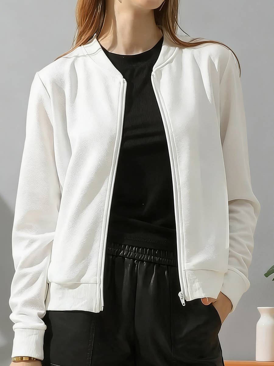 Checkered Lightweight Nylon Zip-Up Jacket