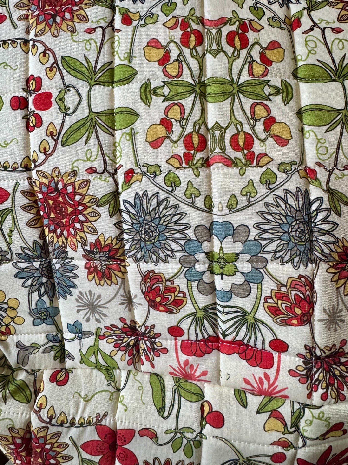 Quilted Floral Storage Tote