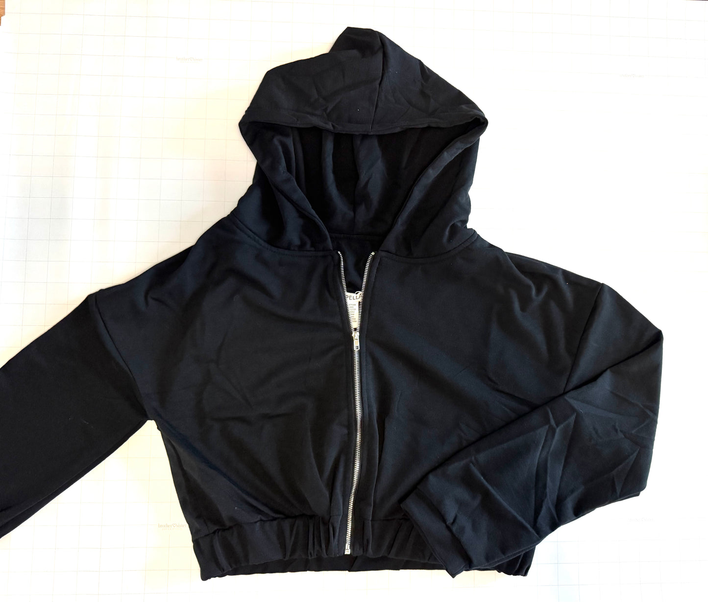 French Terry Cropped Full Zip Hoodie