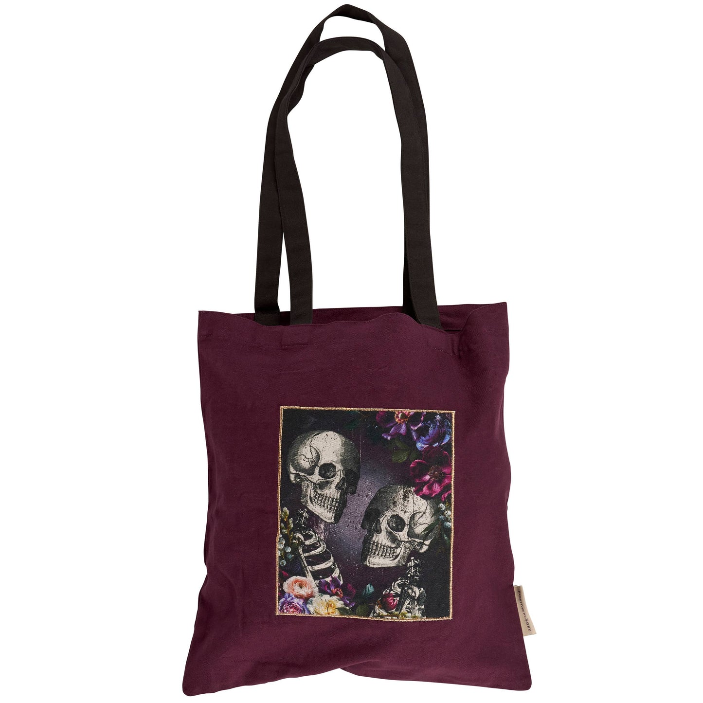 Skeleton Couple Plum Tote