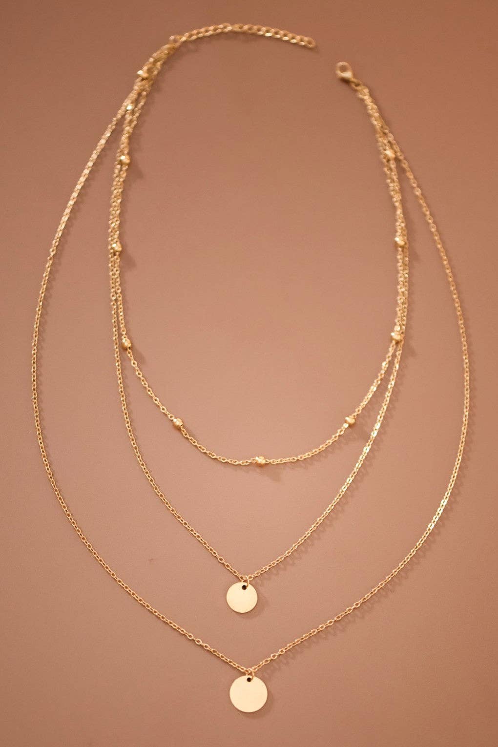 18K Gold Plated Triple Chain Necklace