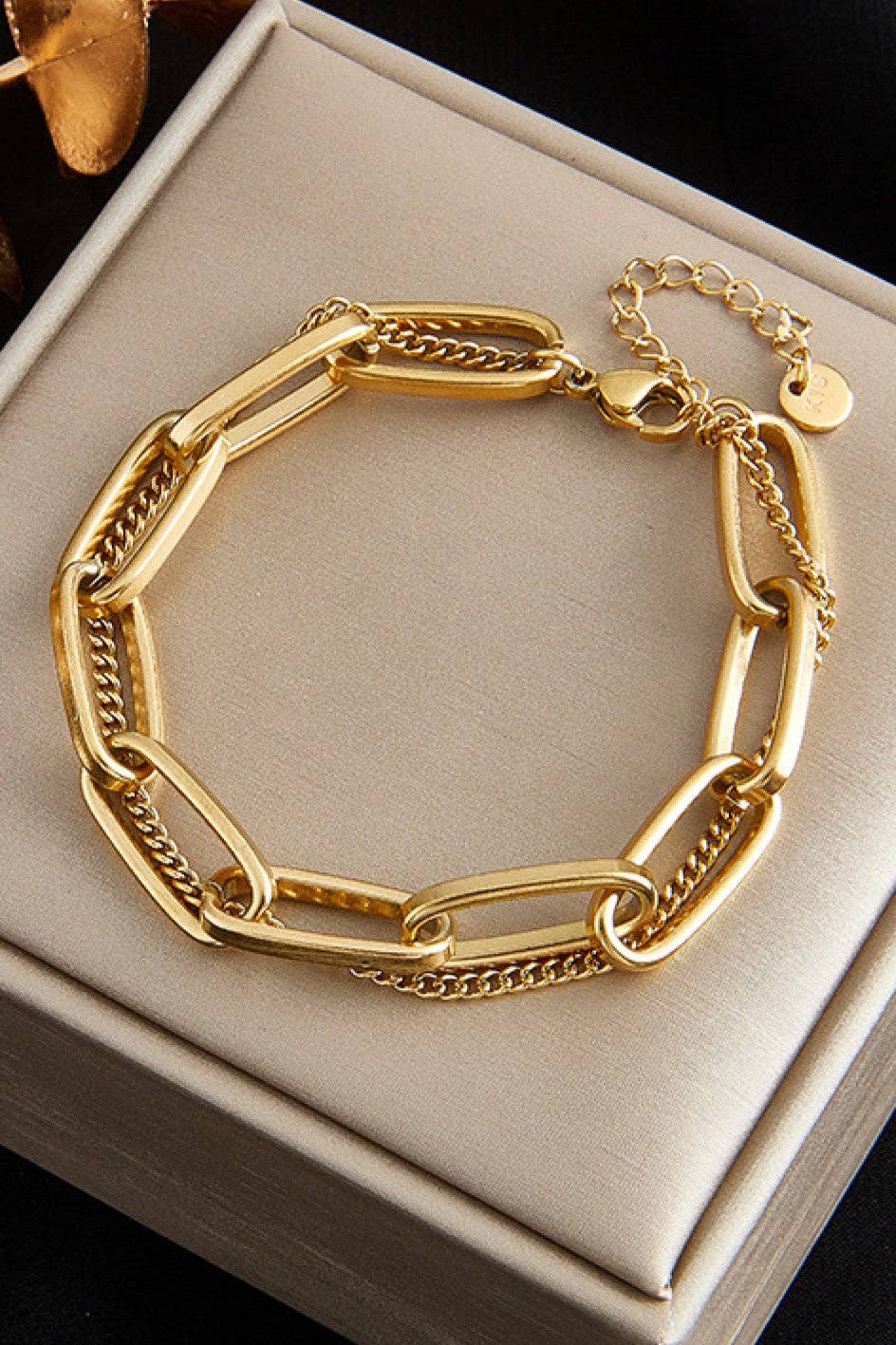 18K Gold Plated Double Chain Bracelet
