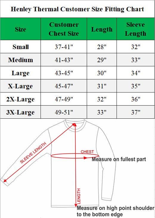 Men's Long Sleeve Thermal Henley Shirt