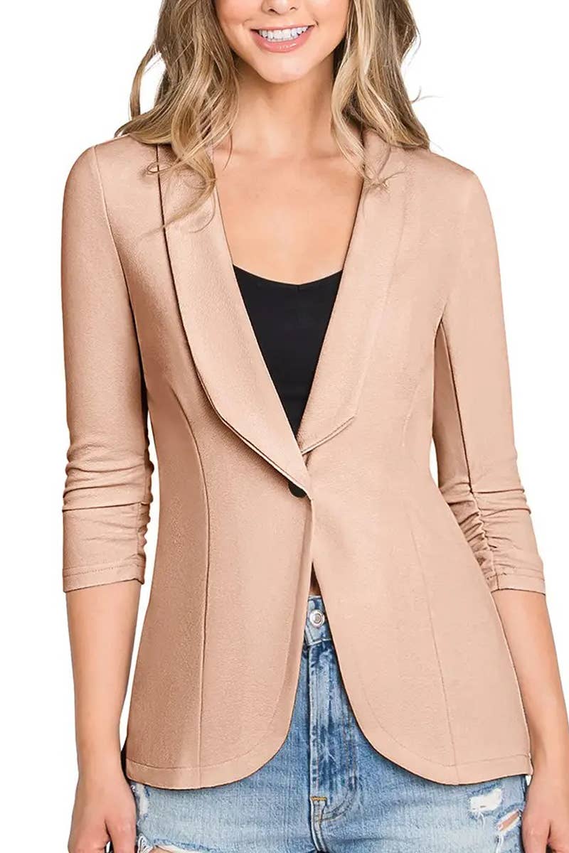Women’s Stretch Knit Single Button Blazer