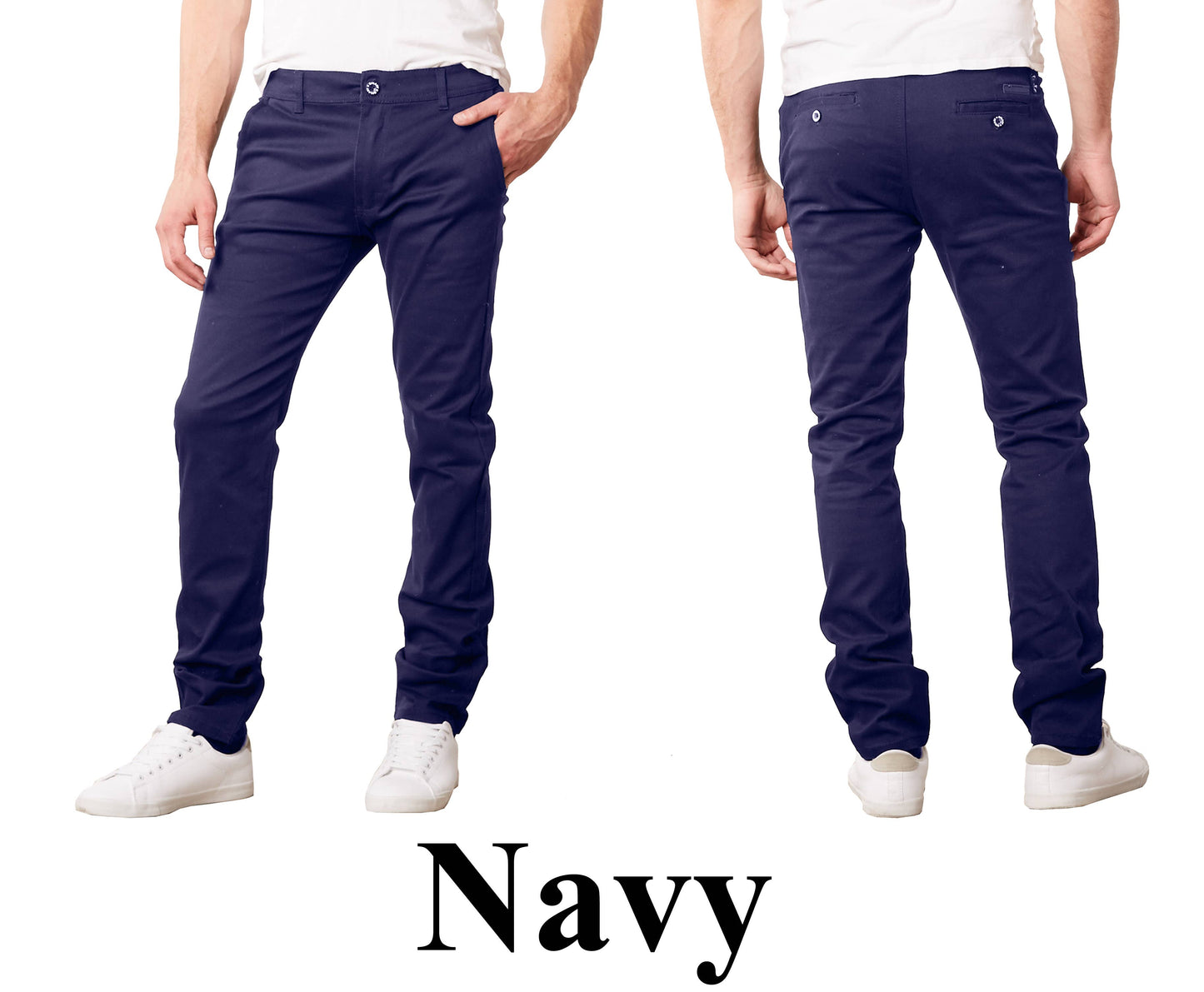 Men's Slim Fit Stretch Cotton Chino Pants – 31" Inseam