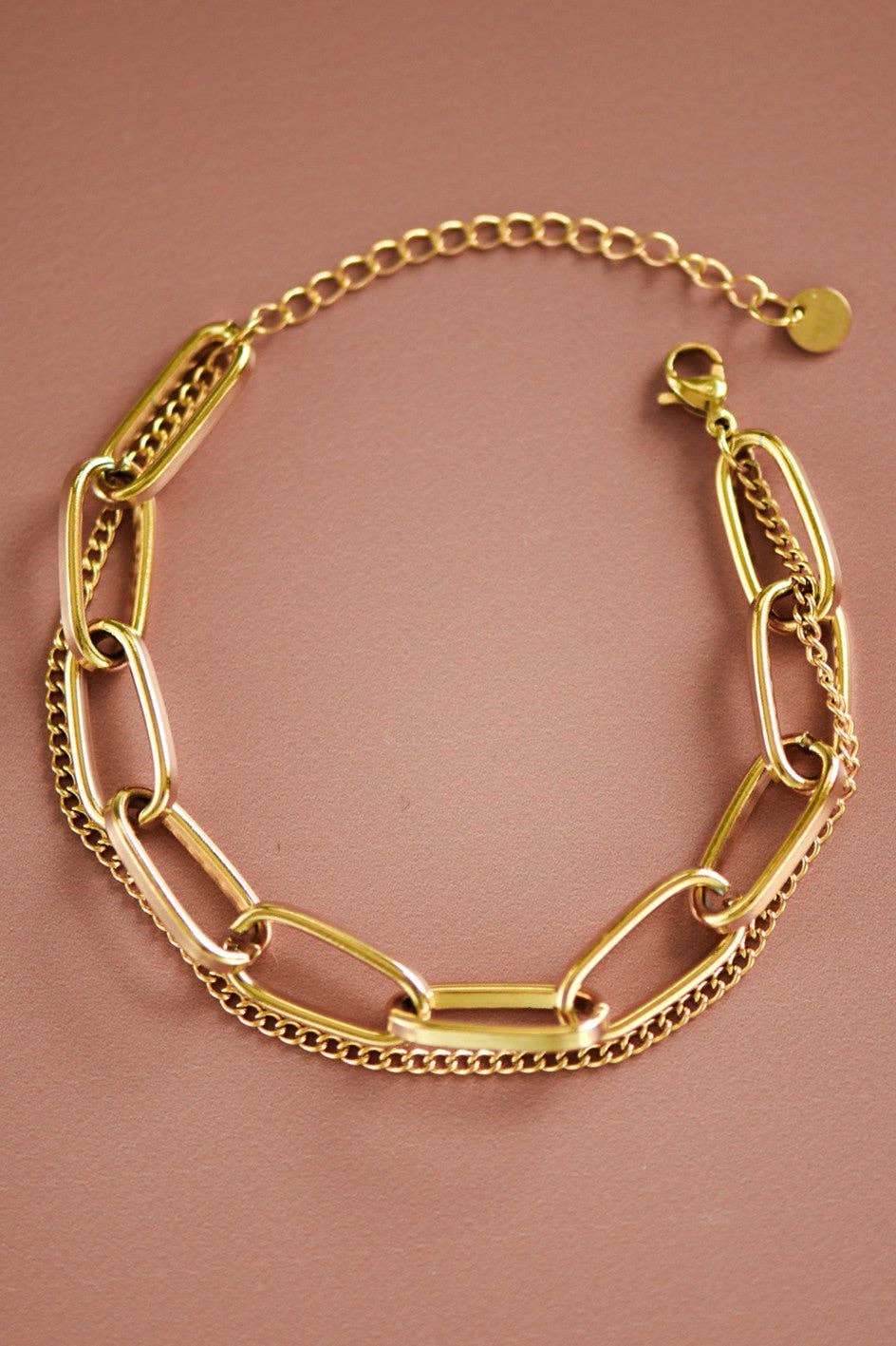 18K Gold Plated Double Chain Bracelet