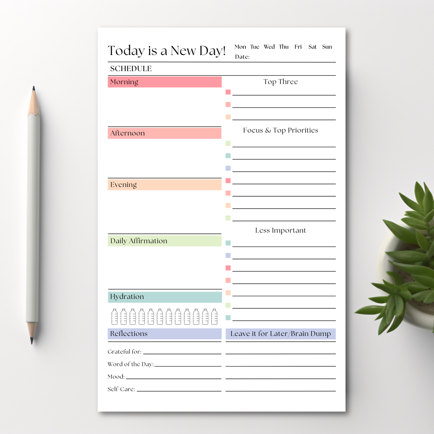 Today is a New Day Daily To-Do List and Schedule: 50 Page Tear-Off Notepad